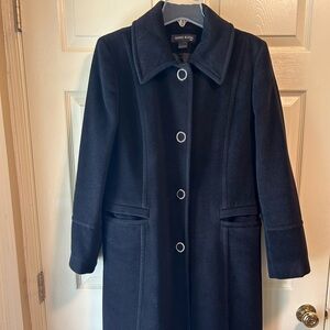 Anne Klein long wool black coat, size 12